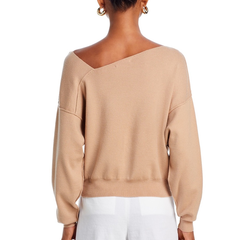 LINE & DOT Favorite Geometric Neck Sweater Taupe Size XS - Picture 4 of 8